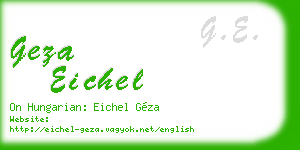 geza eichel business card